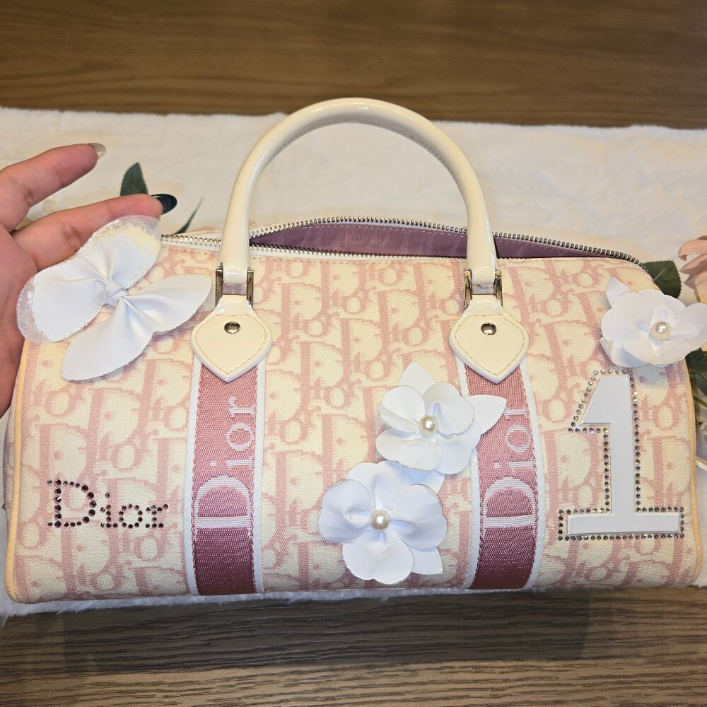 (SOLD) Authentic Christian Dior pink girly mini boston bag